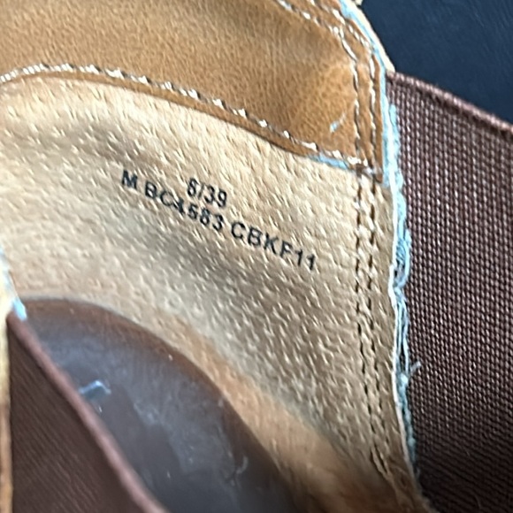 Born Of Concept Block Heeled Ankle Booties Brown Leather Chelsea Boot Size 8 - Picture 11 of 13